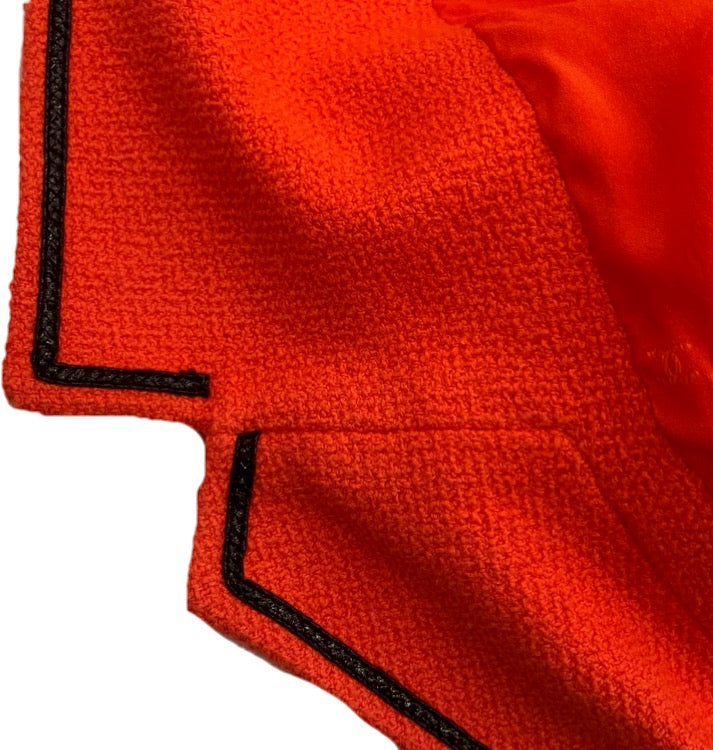 Chanel 1995 Single Breasted Short Sleeve Jacket Vermilion Red #36