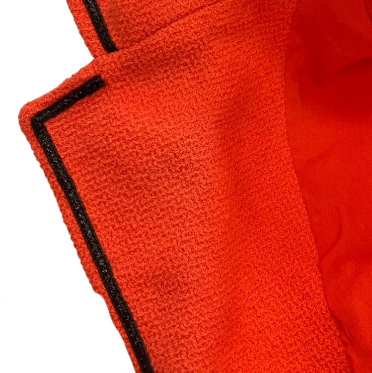 Chanel 1995 Single Breasted Short Sleeve Jacket Vermilion Red #36