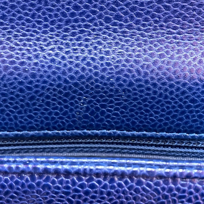 Chanel 2017-2018 Blue Caviar Skin Coco Handle 2way Shoulder Handbag