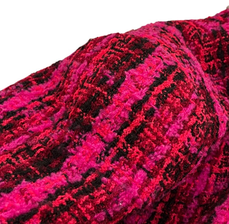 Chanel 1995 Single Breasted Tweed Jacket Pink #38
