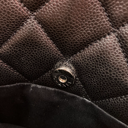 Chanel 2013-2014 Black Caviar Skin Timeless CC Chain Tote Bag