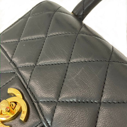 Chanel 1994 Classic Flap Handbag Micro Black Lambskin