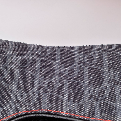 Christian Dior Navy Canvas Flight Trotter Saddle Handbag