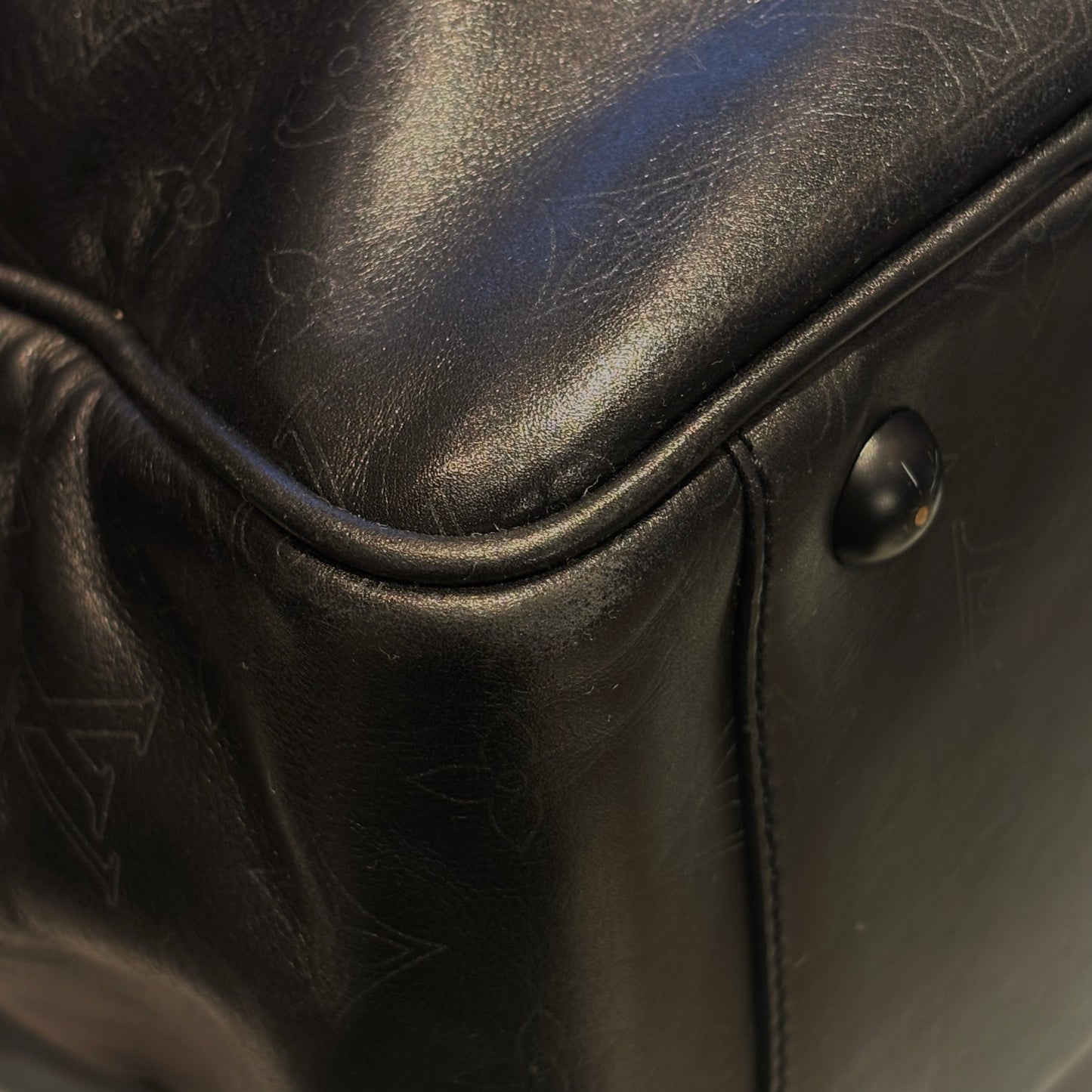 Louis Vuitton 2002 Black Monogram Diffille Upton 2way Shoulder Handbag M92400