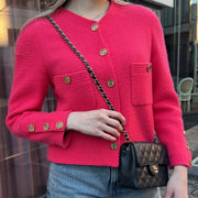 Chanel Collarless Jacket Pink 23 #36