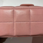 Chanel 2004-2005 Pink Lambskin Choco Bar Camellia Shoulder Bag