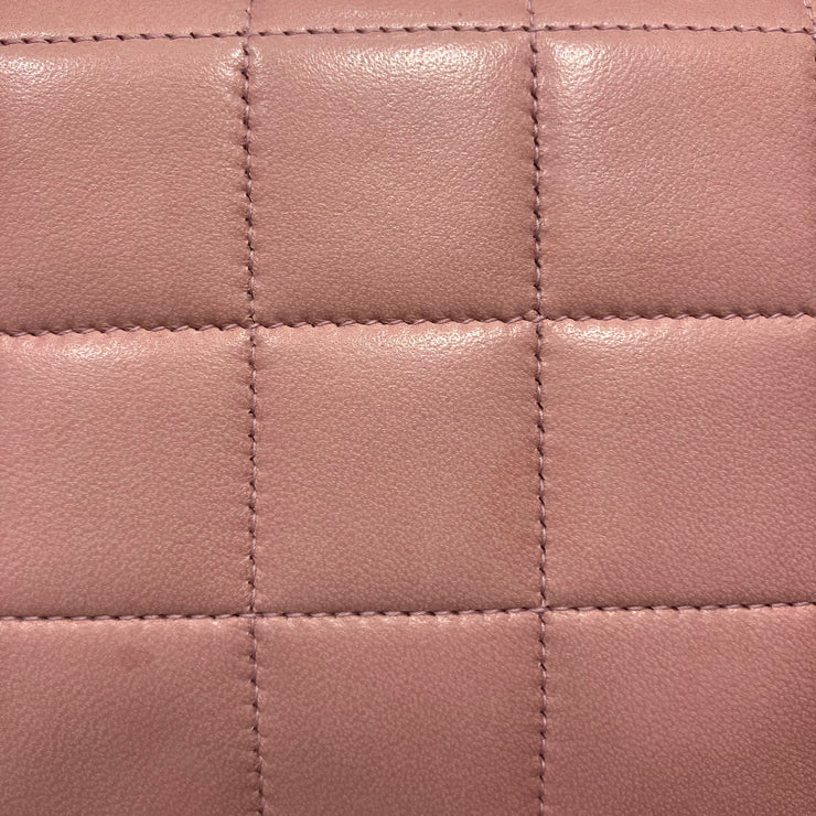 Chanel 2004-2005 Pink Lambskin Choco Bar Camellia Shoulder Bag