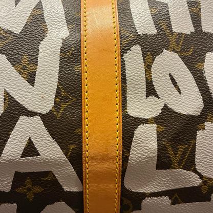 Louis Vuitton 2001 White Monogram Graffiti Keepall 50 Duffle Bag M92197