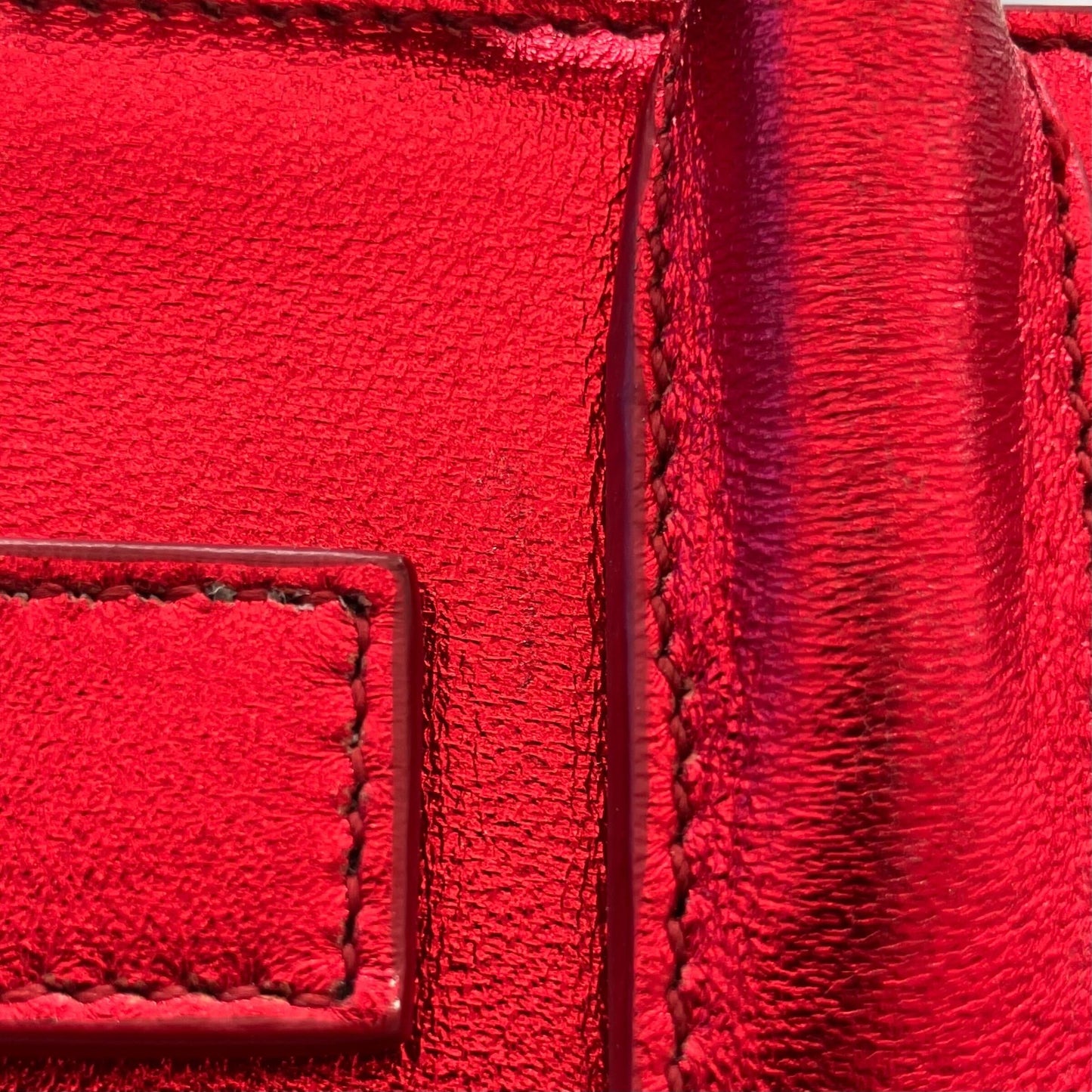 Saint Laurent Metallic Red Sac de Jour 2way Shoulder Handbag