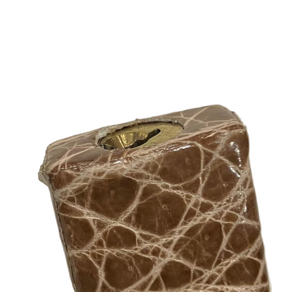 Hermes * 1991 Brown Niloticus Crocodile Kelly 28 Sellier 2way Shoulder Handbag