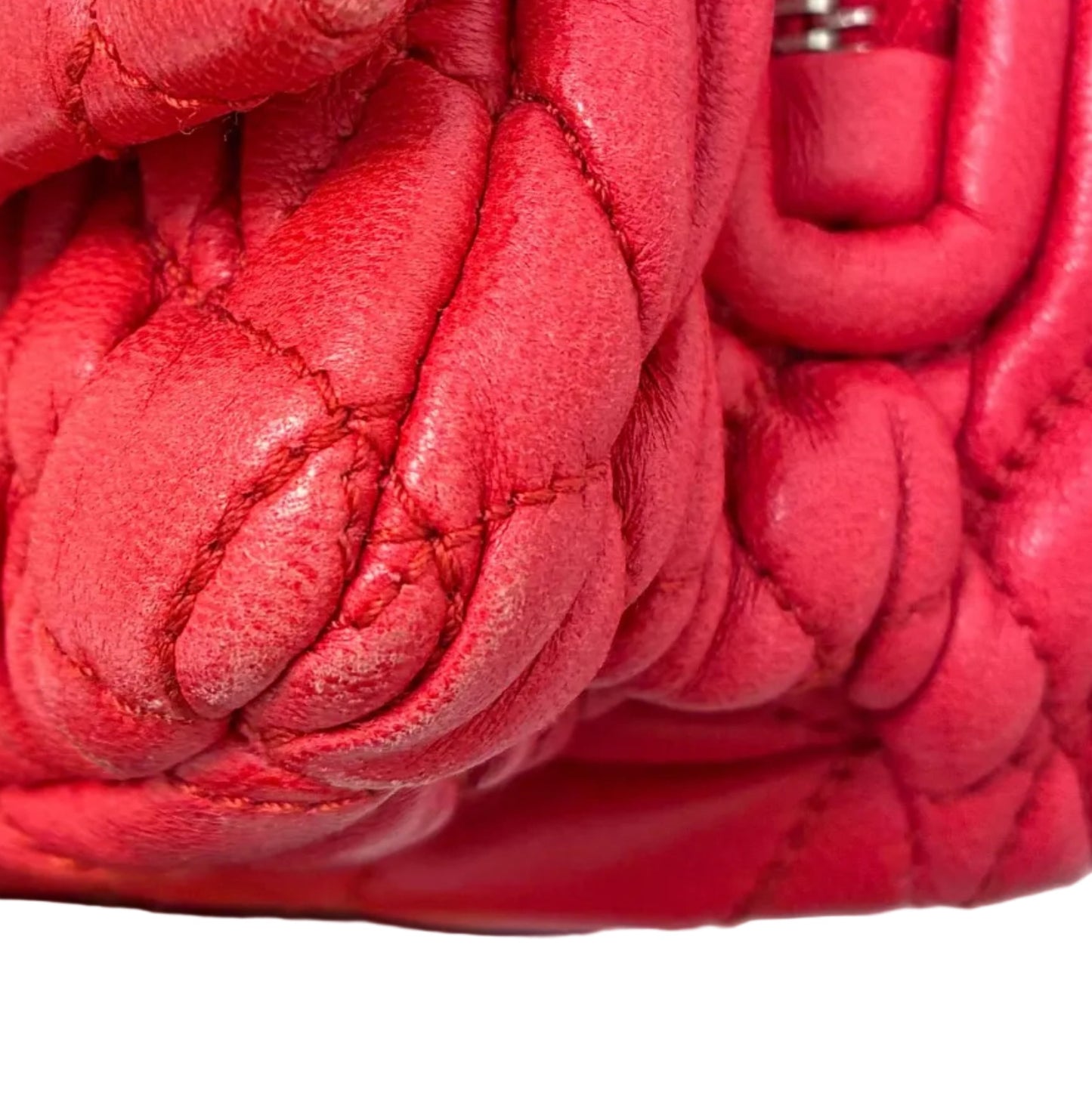 Miu Miu Red Lambskin Nappa Crystal Handbag