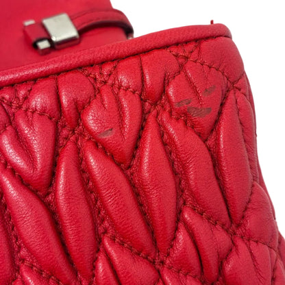 Miu Miu Red Lambskin Nappa Crystal Handbag