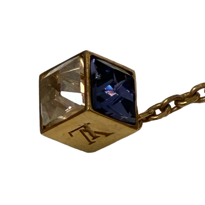 Louis Vuitton Gold Gamble Dangle Piercing Earrings Rhinestone M65179