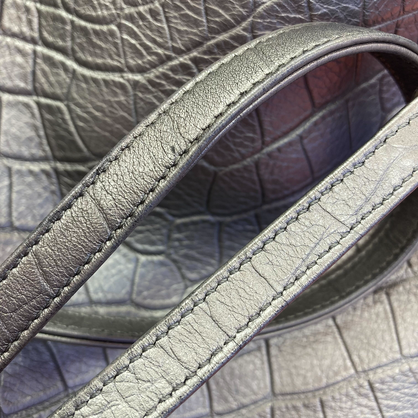Chanel 2019 Silver Embossed Leather Backpack
