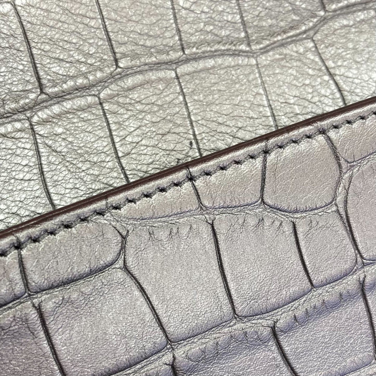 Chanel 2019 Silver Embossed Leather Backpack