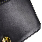 Chanel Black Lambskin Pushlock Mini Full Flap Shoulder Bag