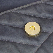 シャネル1991-1994海軍サテン斜めのクリスタル＆ゴールドCCイブニングバッグ