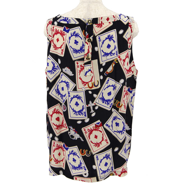 CHANEL 1990 playing card print vest #44
