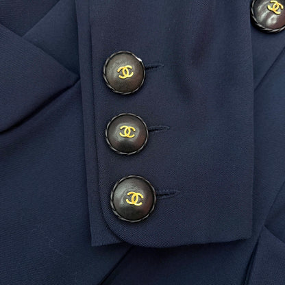 Chanel 1994 Setup Suit Jacket Skirt Navy #36