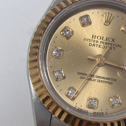 Rolex Oyster Perpetual Datejust 26mm Ref.69173 Watch SS 18KYG Diamond