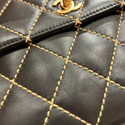 Chanel 2004-2005Black Calfskin Wild Stitch Kelly 30