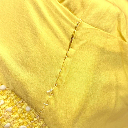 Chanel 1997 Setup Suit Jacket Skirt Tweed Yellow #36
