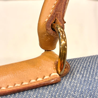 Hermes Blue Natural Toile Jean Vache Kelly 32 Sellier 2way Shoulder Handbag