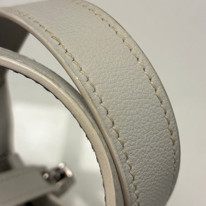 Hermes White Evercolor Picotin Lock Micro Handbag