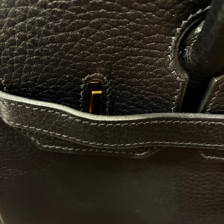 Hermes 2003 Black Ardennes Birkin 30 Handbag