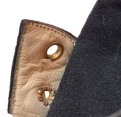 CHANEL Black suede Lace-Up Boots Shoes #36