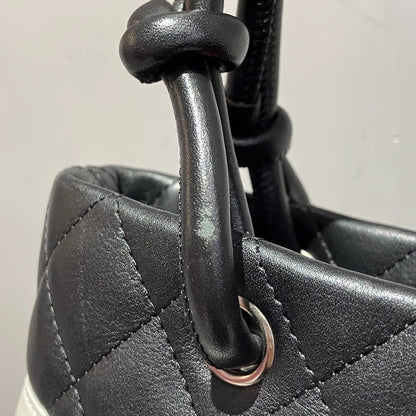 Chanel 2004-2005 Black Calfskin Cambon Ligne Tote Handbag
