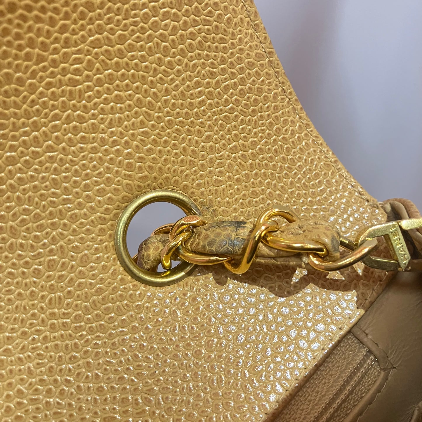 Chanel Beige Caviar Medium Diana Shoulder Bag