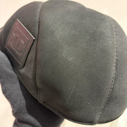 Chanel Sport Line Hunting Cap Hat Black #57 Small Good