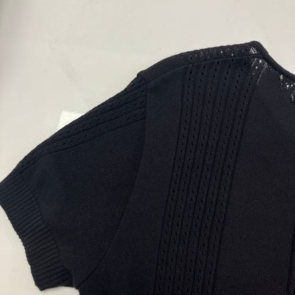 CHANEL 2002 cut-out detailing knitted blouse #38