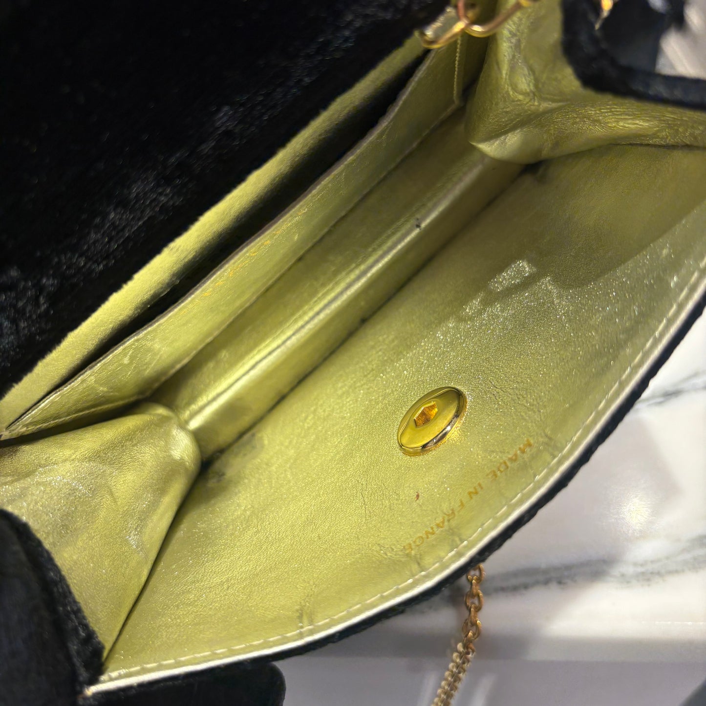 Chanel Black Velvet Chain Shoulder Bag