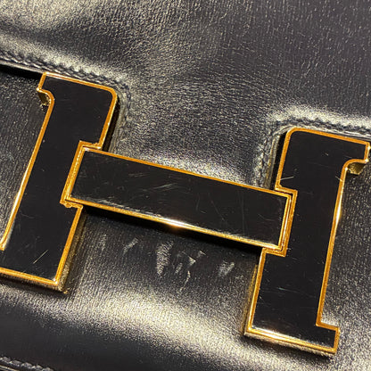 Hermes Navy Box Calf Constance 23 Shoulder Bag