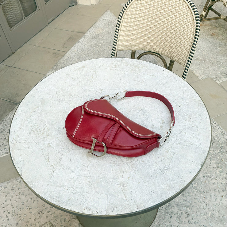 Christian Dior 2004 Red Saddle Handbag