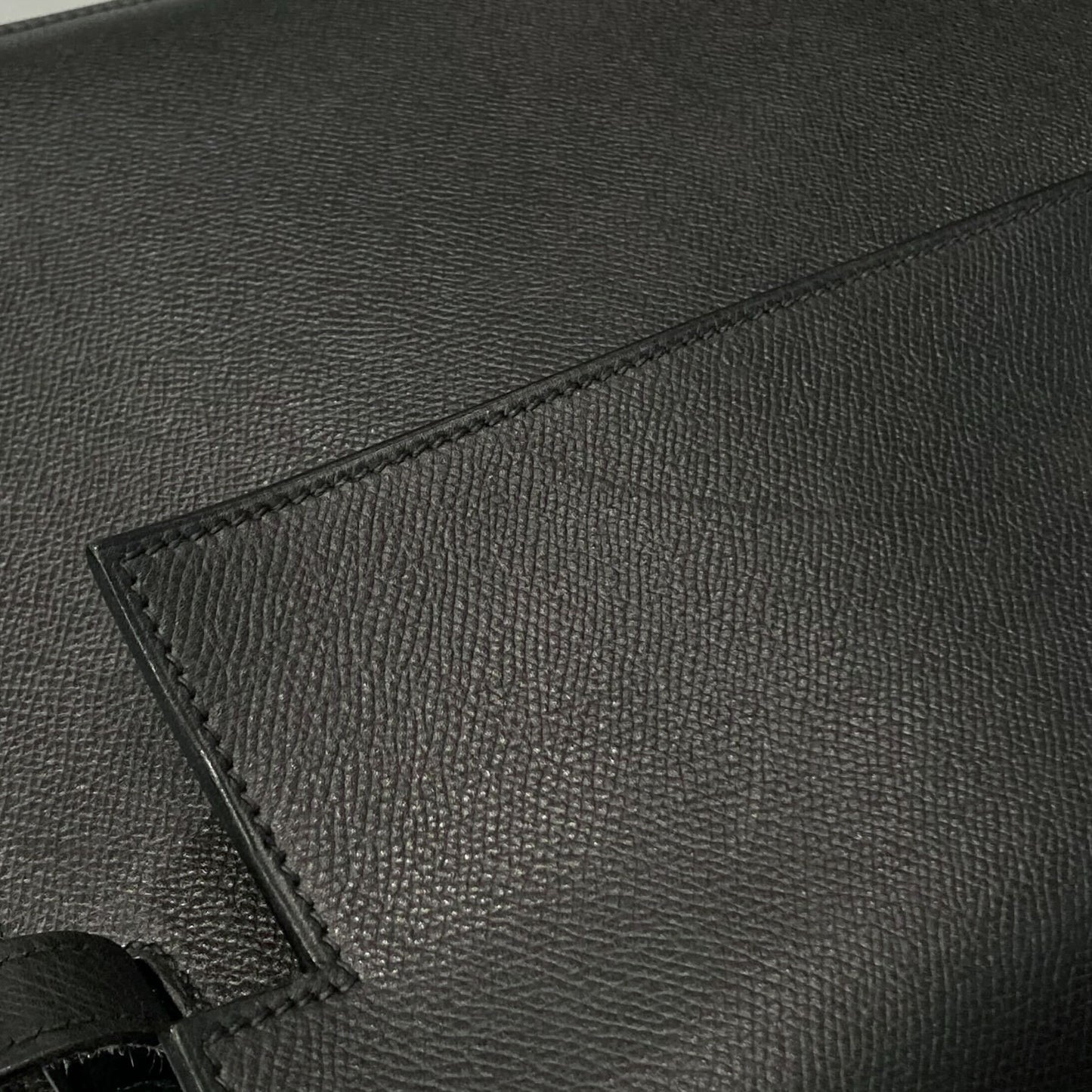 Hermes Black Epsom Kelly Depeche 38 Business Handbag