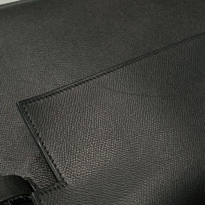 Hermes Black Epsom Kelly Depeche 38 Business Handbag