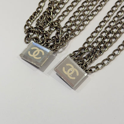 Chanel Silver Chain Charm Clip Brooch 03C