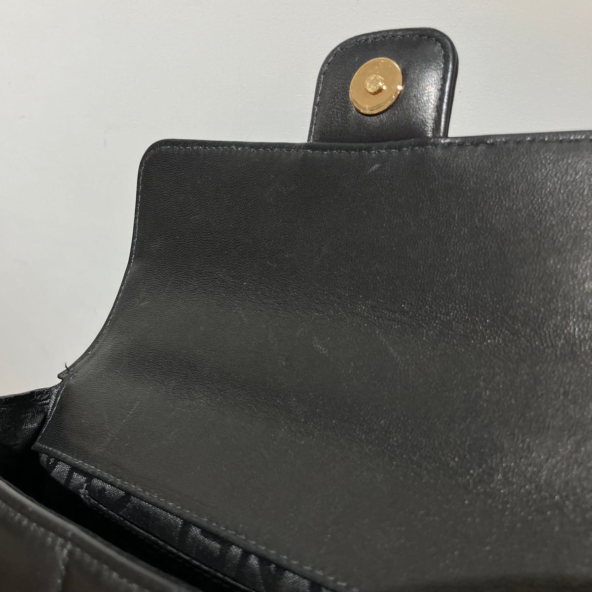 Chanel 2003-2004 Black Lambskin Choco Bar Camellia Shoulder Bag