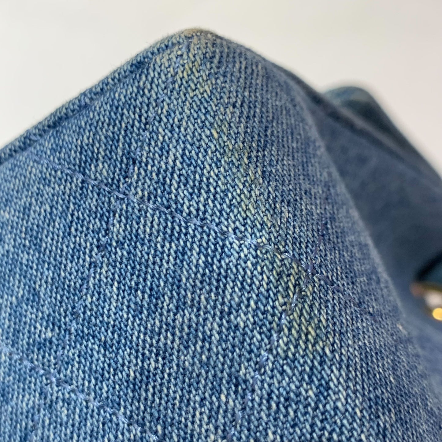 Chanel 1989-1991 Blue Denim Mini Classic Square Flap Shoulder Bag