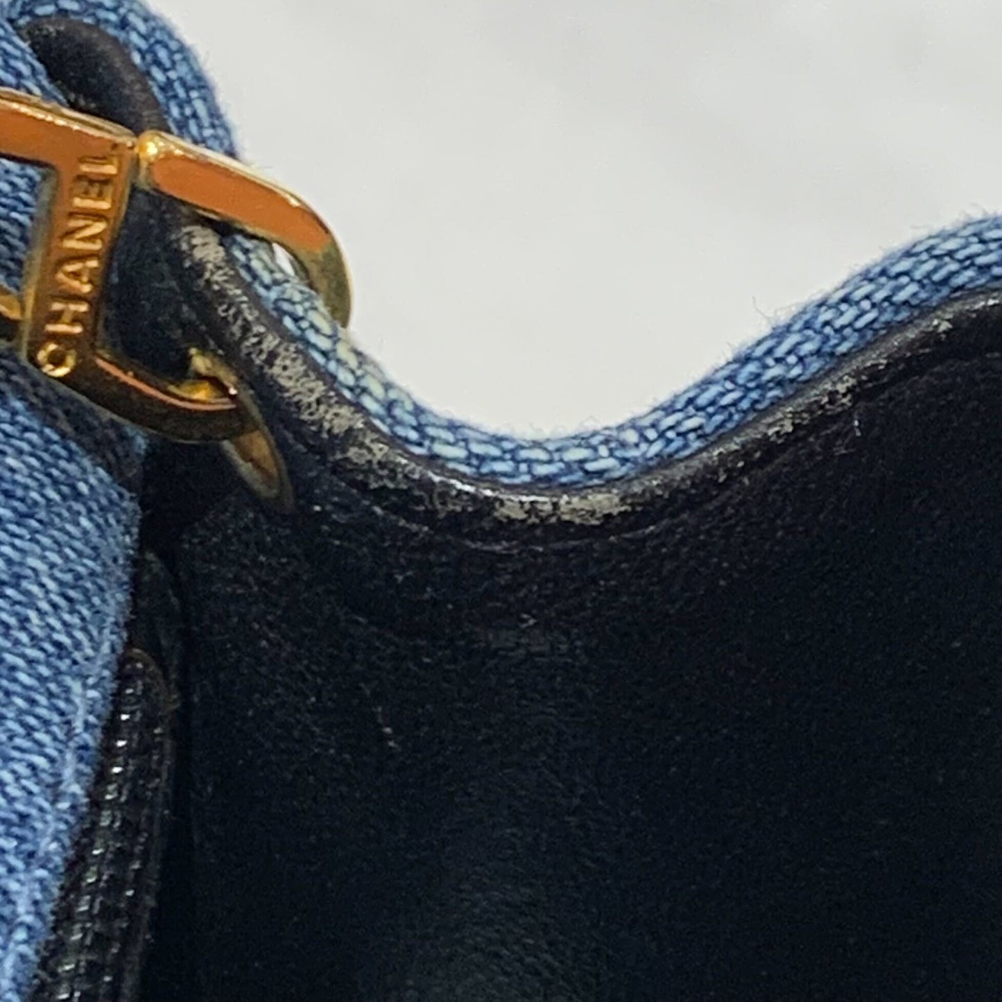 Chanel 1989-1991 Blue Denim Mini Classic Square Flap Shoulder Bag