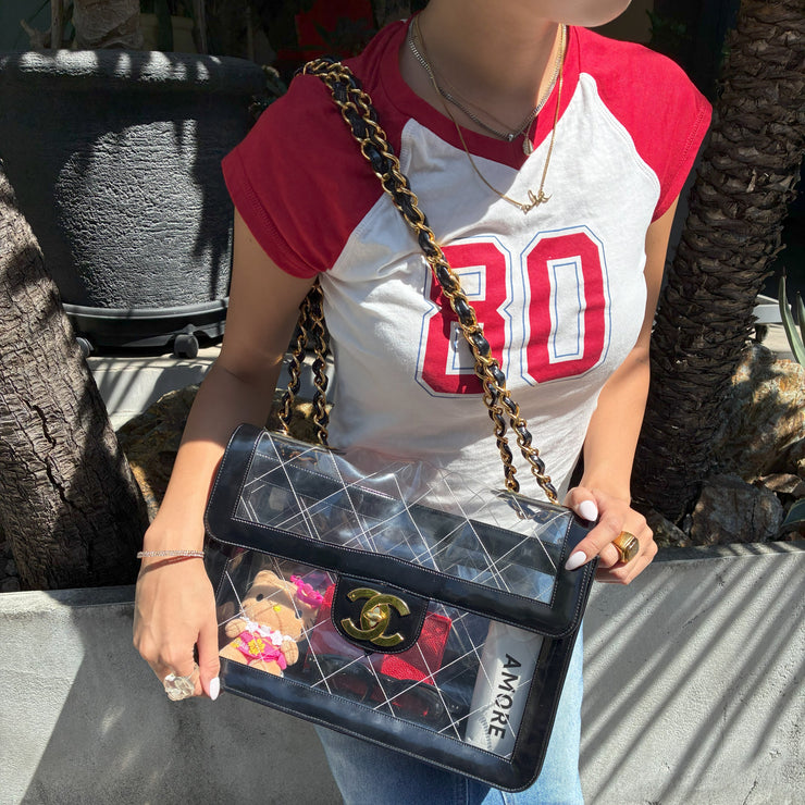 Chanel 1994-1996 PVC Maxi Classic Flap Shoulder Bag