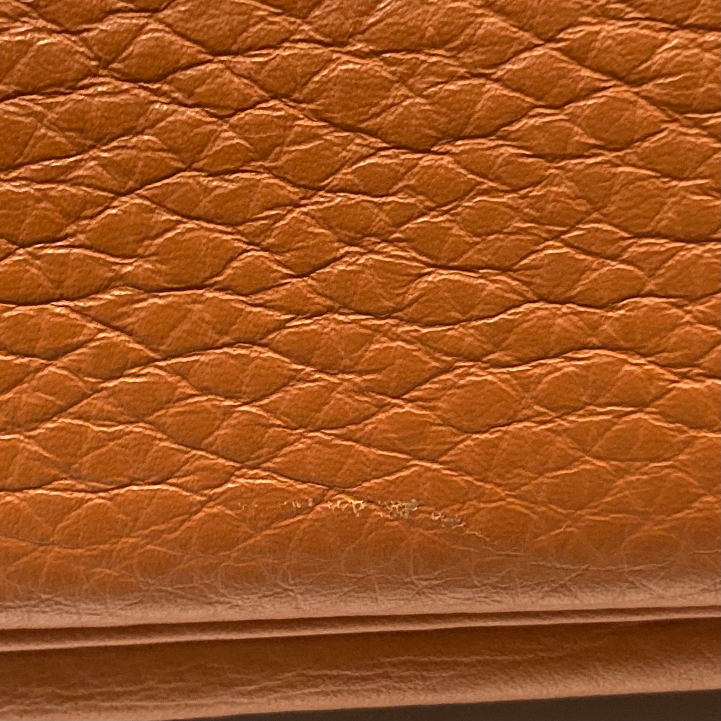 Hermes Brique Taurillon Clemence Haut a Courroies 50 Handbag