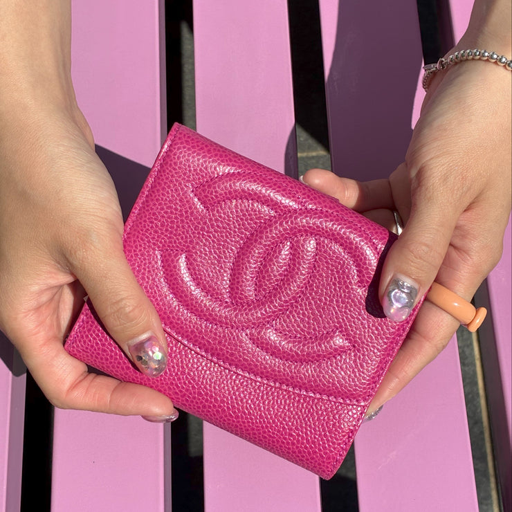 Chanel 1994-1996 Pink Caviar Bifold Wallet