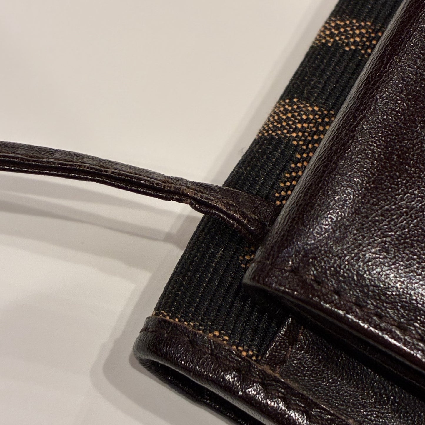 Fendi Zucca Shoulder Bag Wallet Pochette Brown