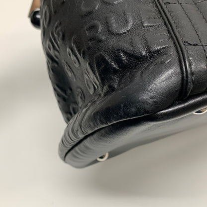 Chanel 2008-2009 Black Calfskin Rue Cambon Embossed Unlimited Shoulder Bag