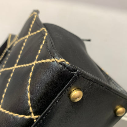 Chanel 2005-2006 Black Calfskin Wild Stitch Handbag