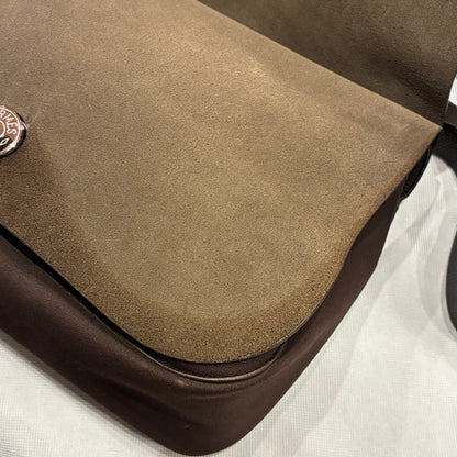 Hermes Cafe Toile Officier Vache Liegee Sac Colorado GM Shoulder Bag